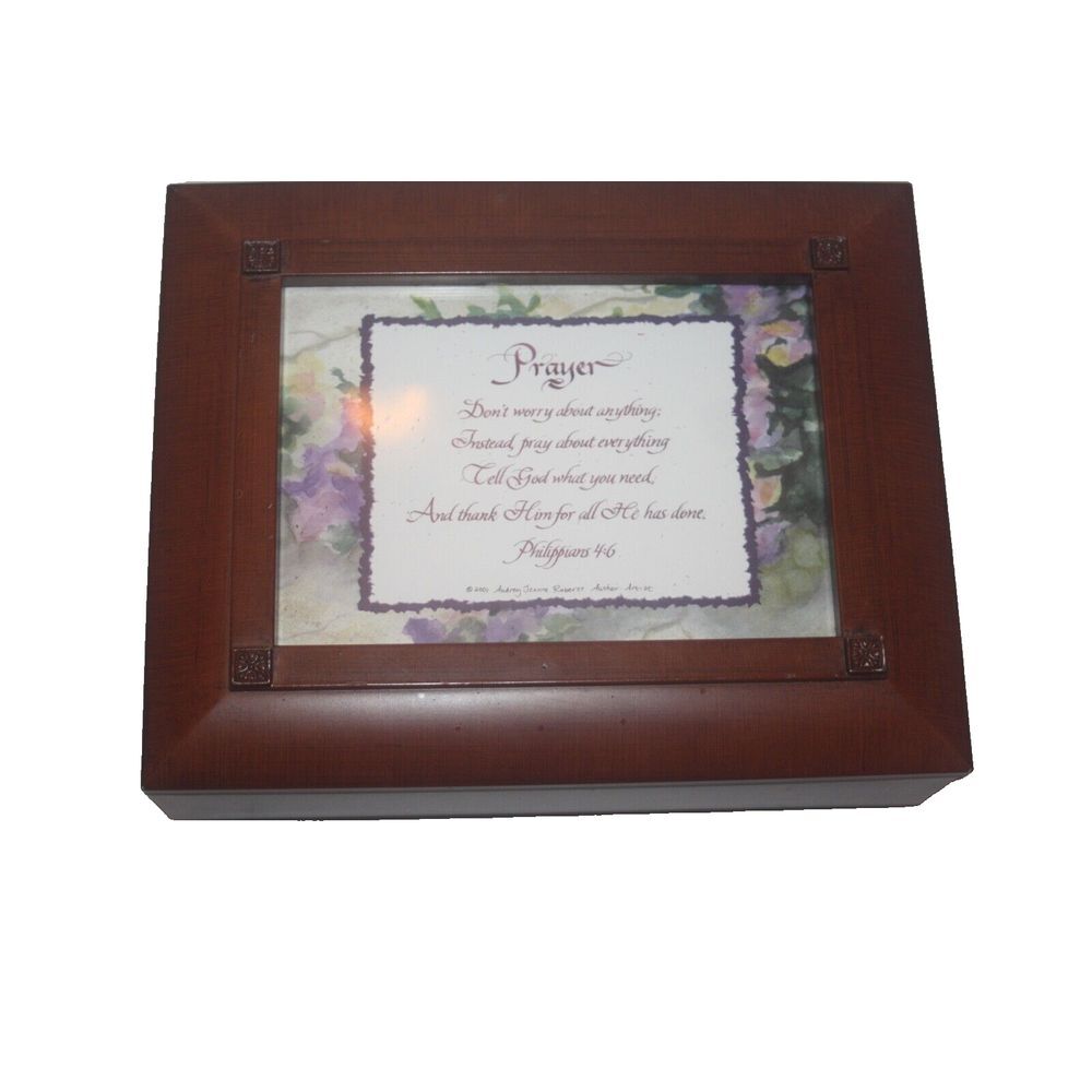 Cottage Garden Woodgrain Inspirational Keepsake Box
